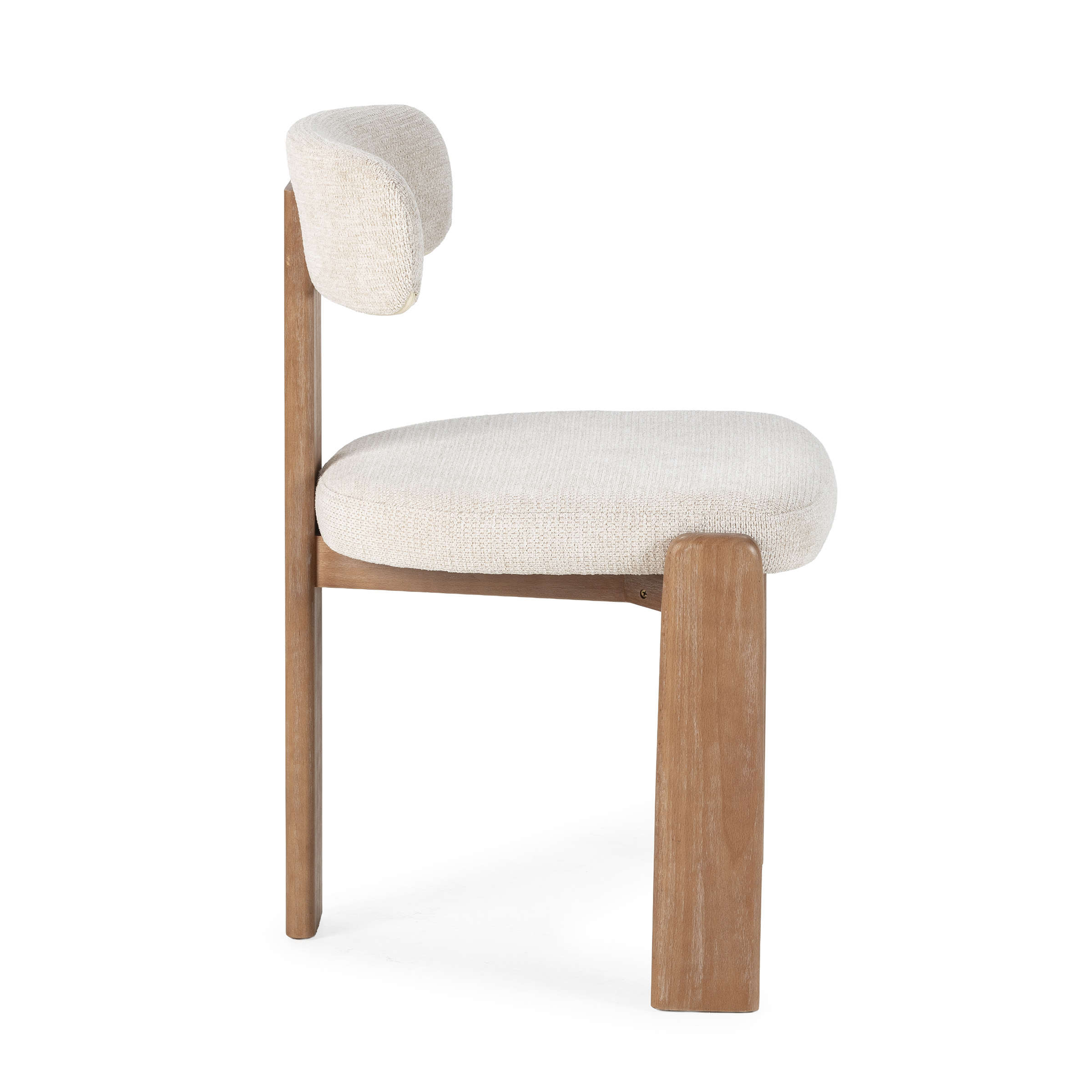 Silla de comedor con estructura de madera y asiento tapizado disponible en varios acabados, diseño moderno y cómodo