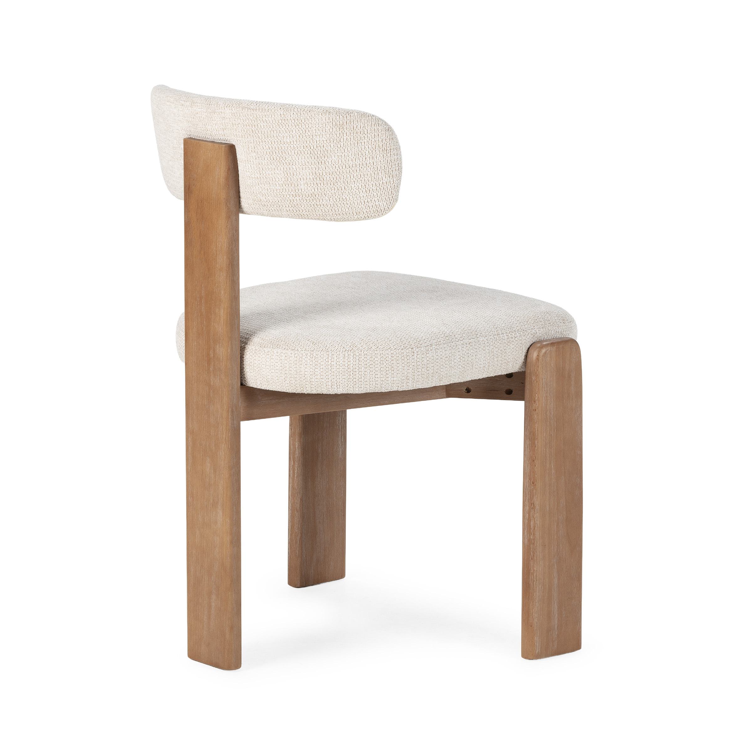 Silla de comedor con estructura de madera y asiento tapizado disponible en varios acabados, diseño moderno y cómodo