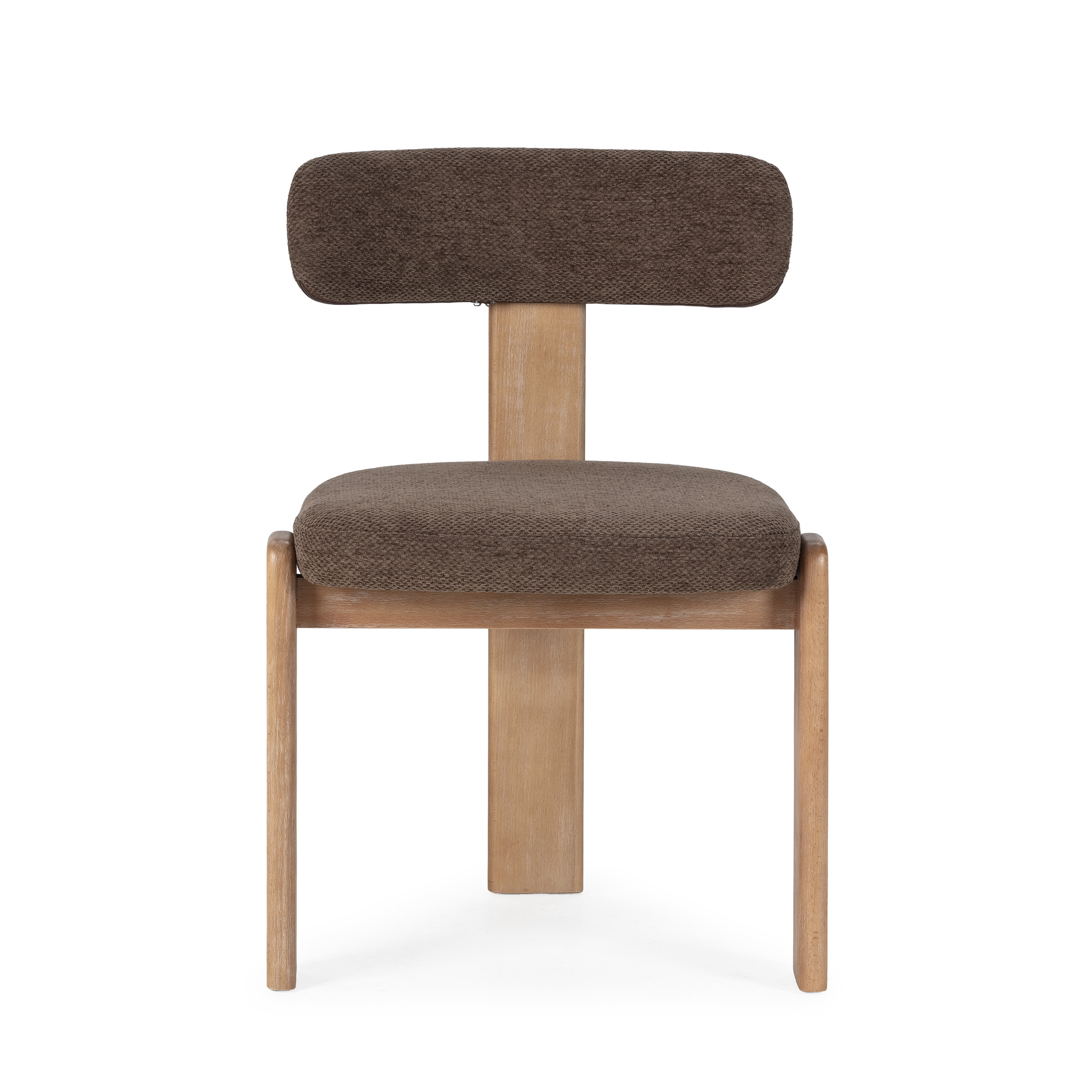 Silla de comedor con estructura de madera y asiento tapizado disponible en varios acabados, diseño moderno y cómodo