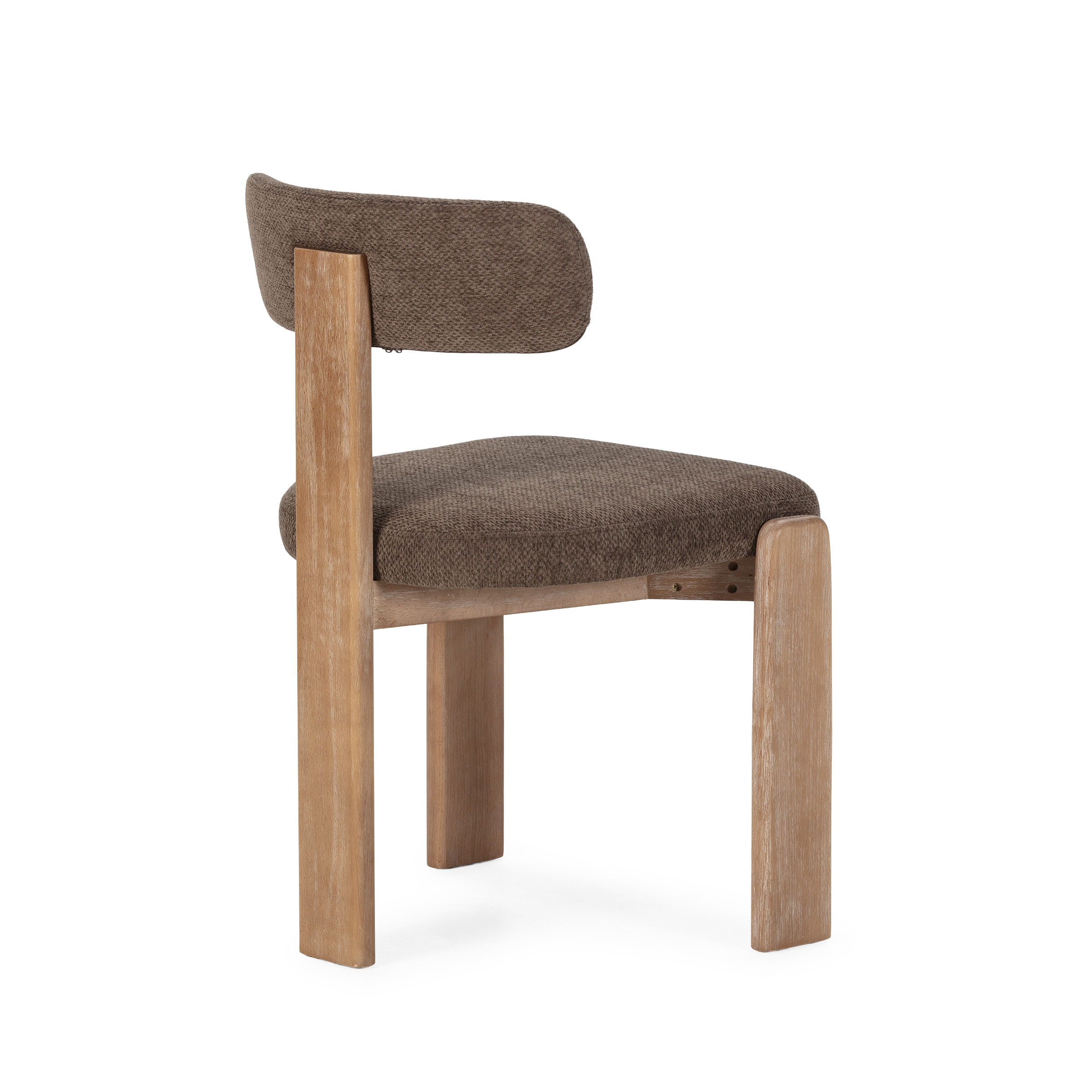 Silla de comedor con estructura de madera y asiento tapizado disponible en varios acabados, diseño moderno y cómodo
