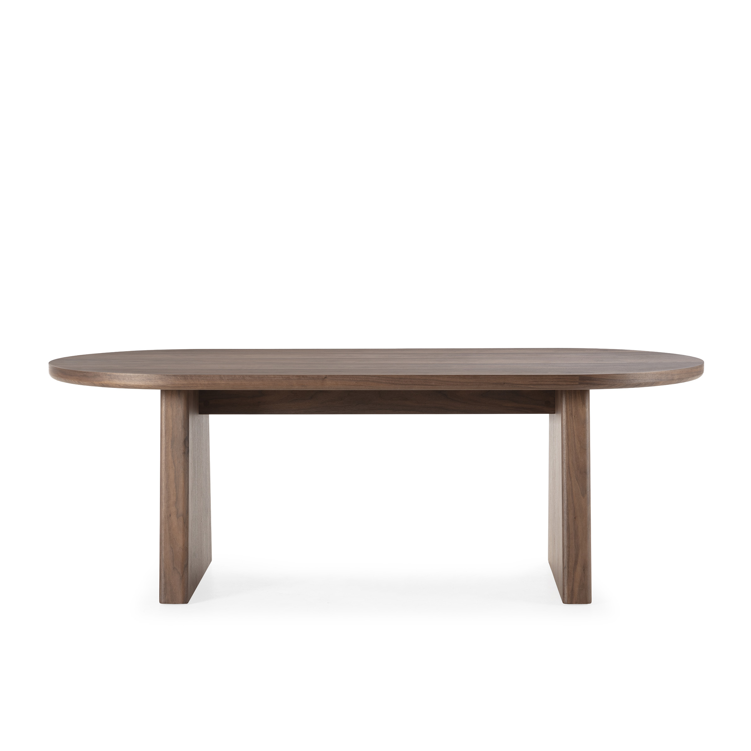 Mesa de centro ovalada de diseño moderno, disponible en tres acabados, ideal para salón por su estilo elegante y funcional.