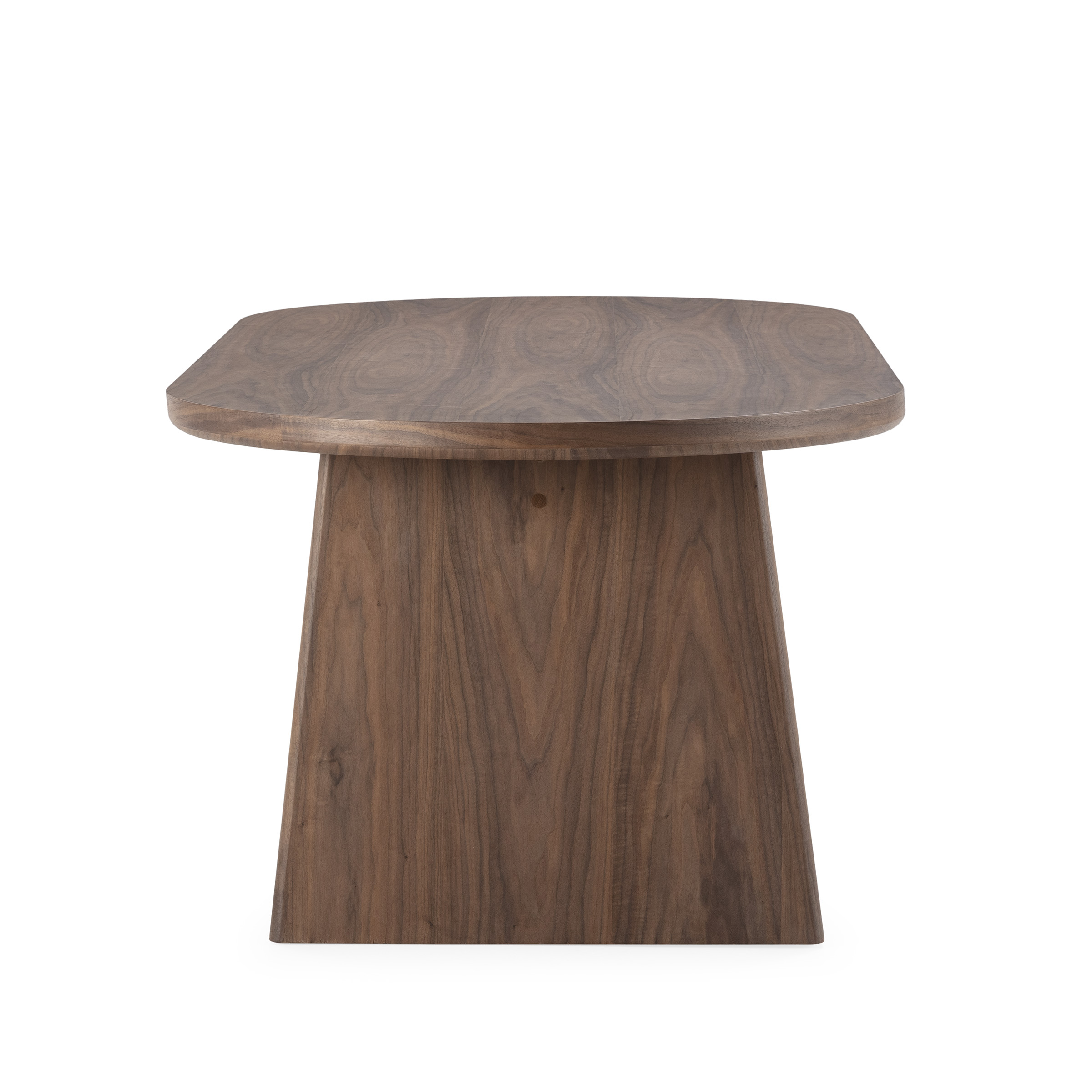 Mesa de centro ovalada de diseño moderno, disponible en tres acabados, ideal para salón por su estilo elegante y funcional.