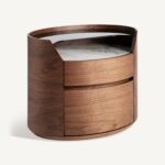 Conjunto de mesita de noche y cómoda para dormitorio moderno disponible en Artisa, muebles de estilo contemporáneo y líneas elegantes