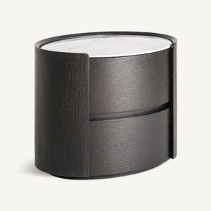 Conjunto de mesita de noche y cómoda para dormitorio moderno disponible en Artisa, muebles de estilo contemporáneo y líneas elegantes