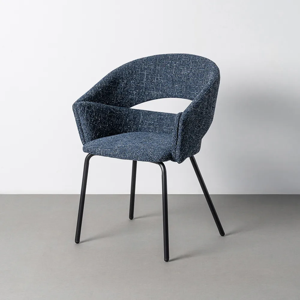 Silla tapizada de comedor con patas metálicas – Pack 4 unidades – 5 colores disponibles