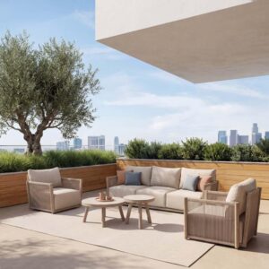 Muebles de exterior Artisa para verano en el hogar, conjunto de sofá y sillones para jardín y terraza con diseño elegante y confortable