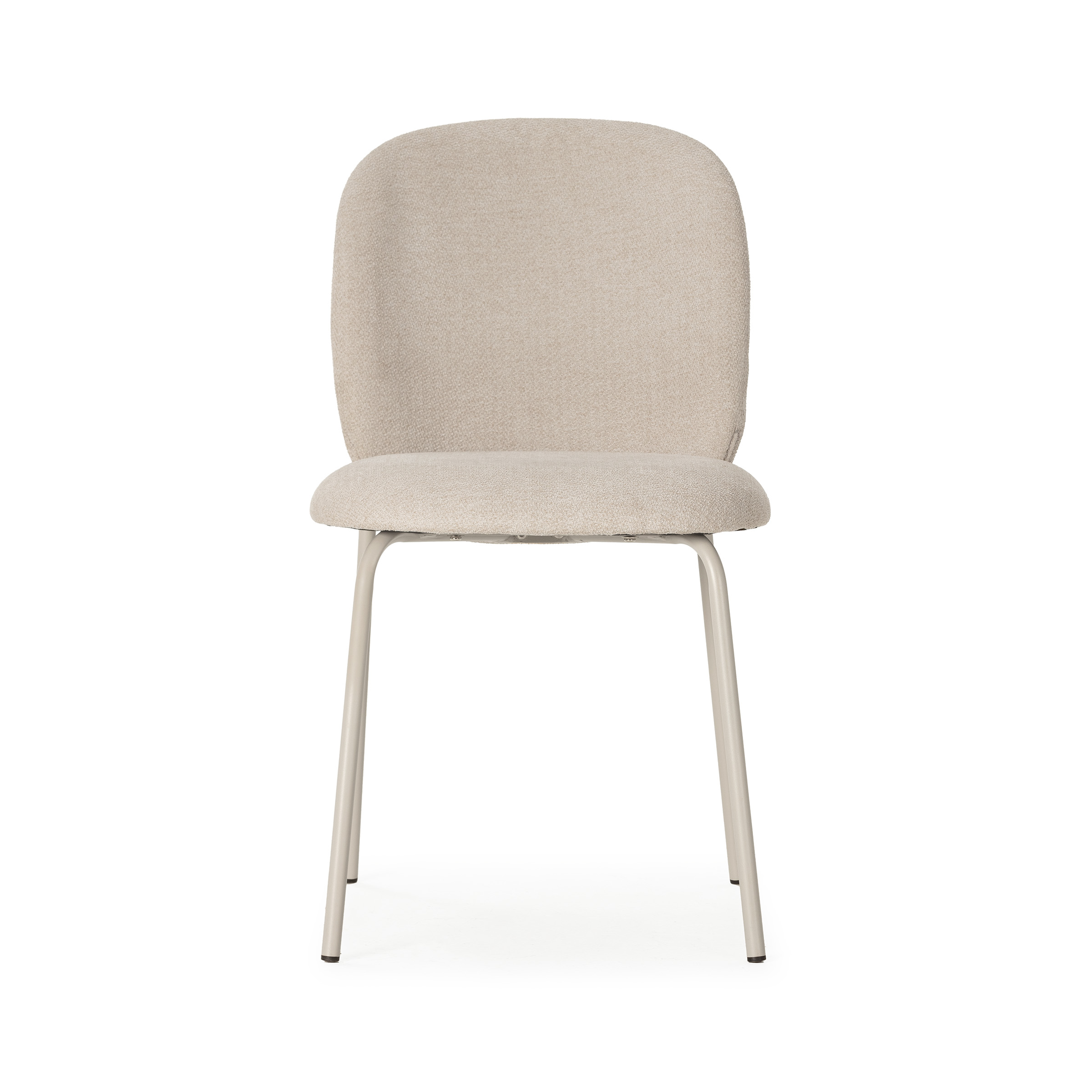 Silla comedor textil y estructura metálica en crema colección daia