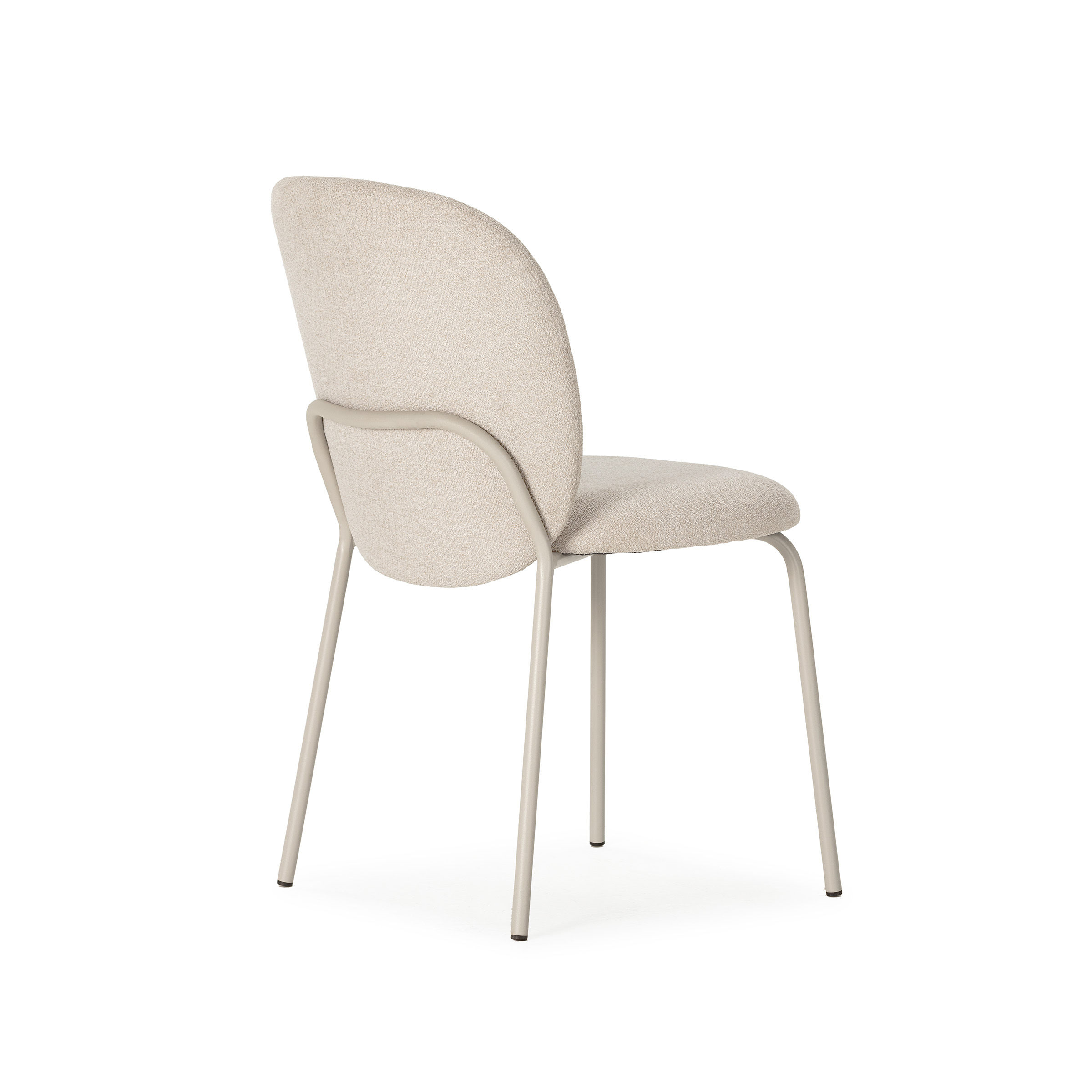Silla comedor textil y estructura metálica en crema colección daia