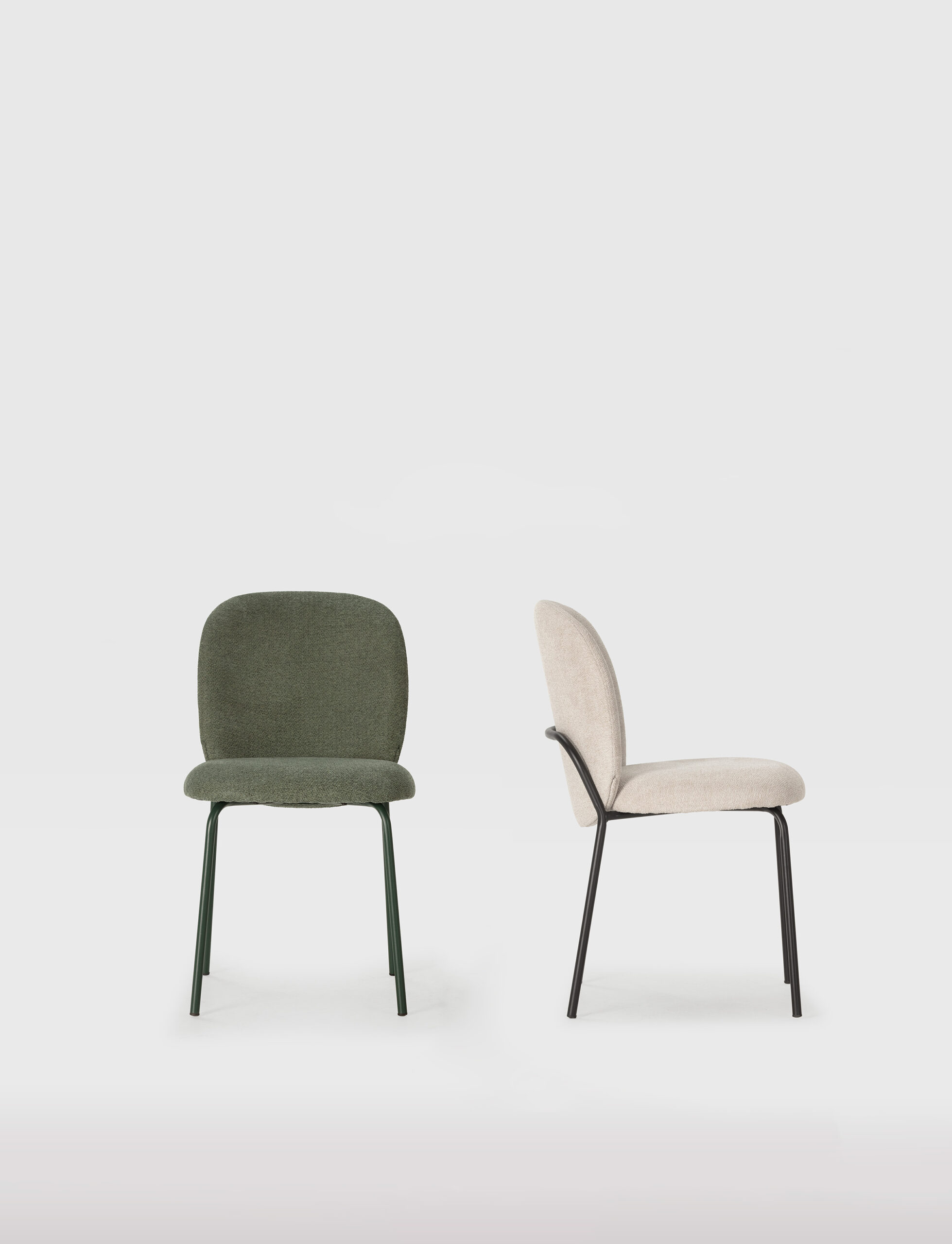 Silla comedor textil y estructura metálica colección daia