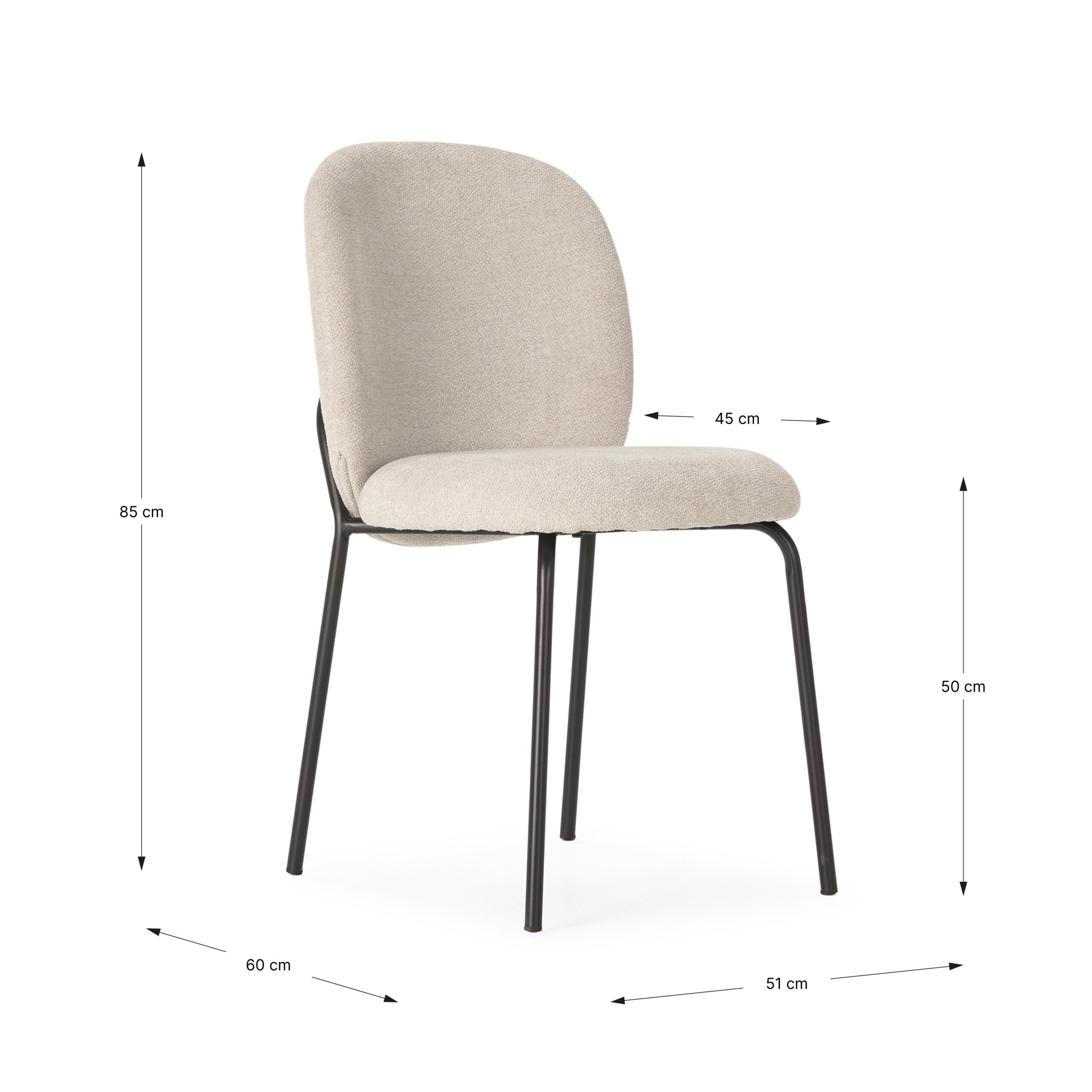 Silla comedor textil y estructura metálica en terracota colección daia