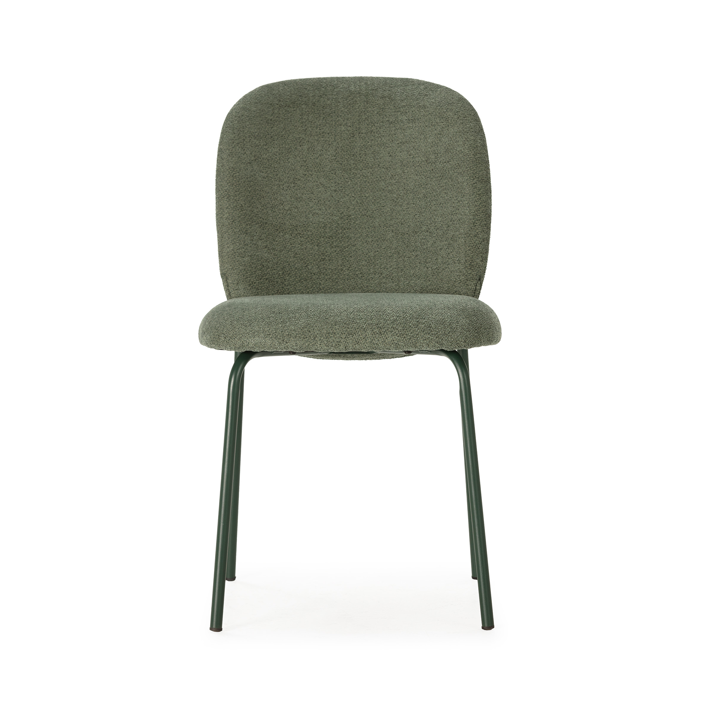 Silla comedor textil y estructura metálica en verde colección daia