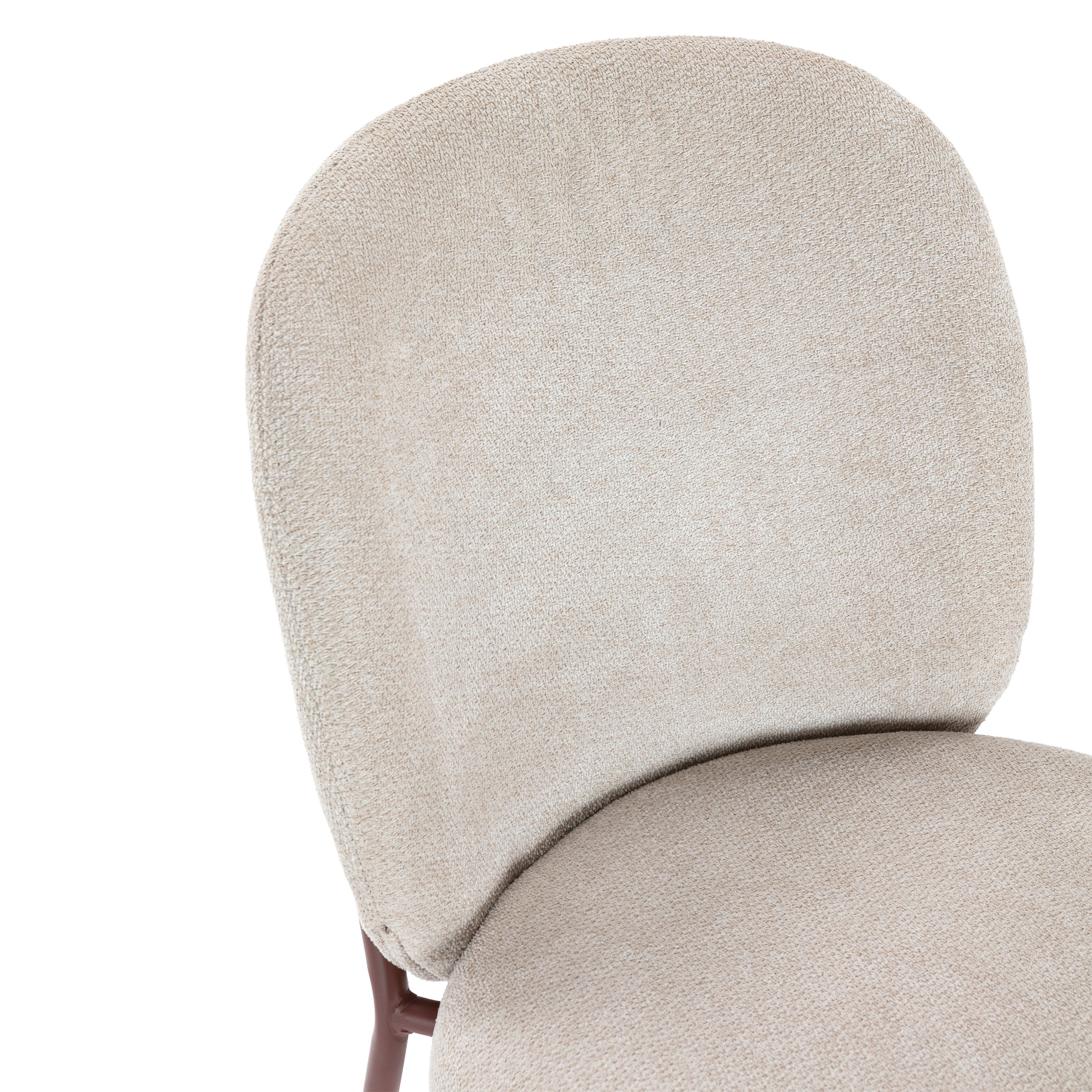 Silla comedor textil y estructura metálica en terracota colección daia