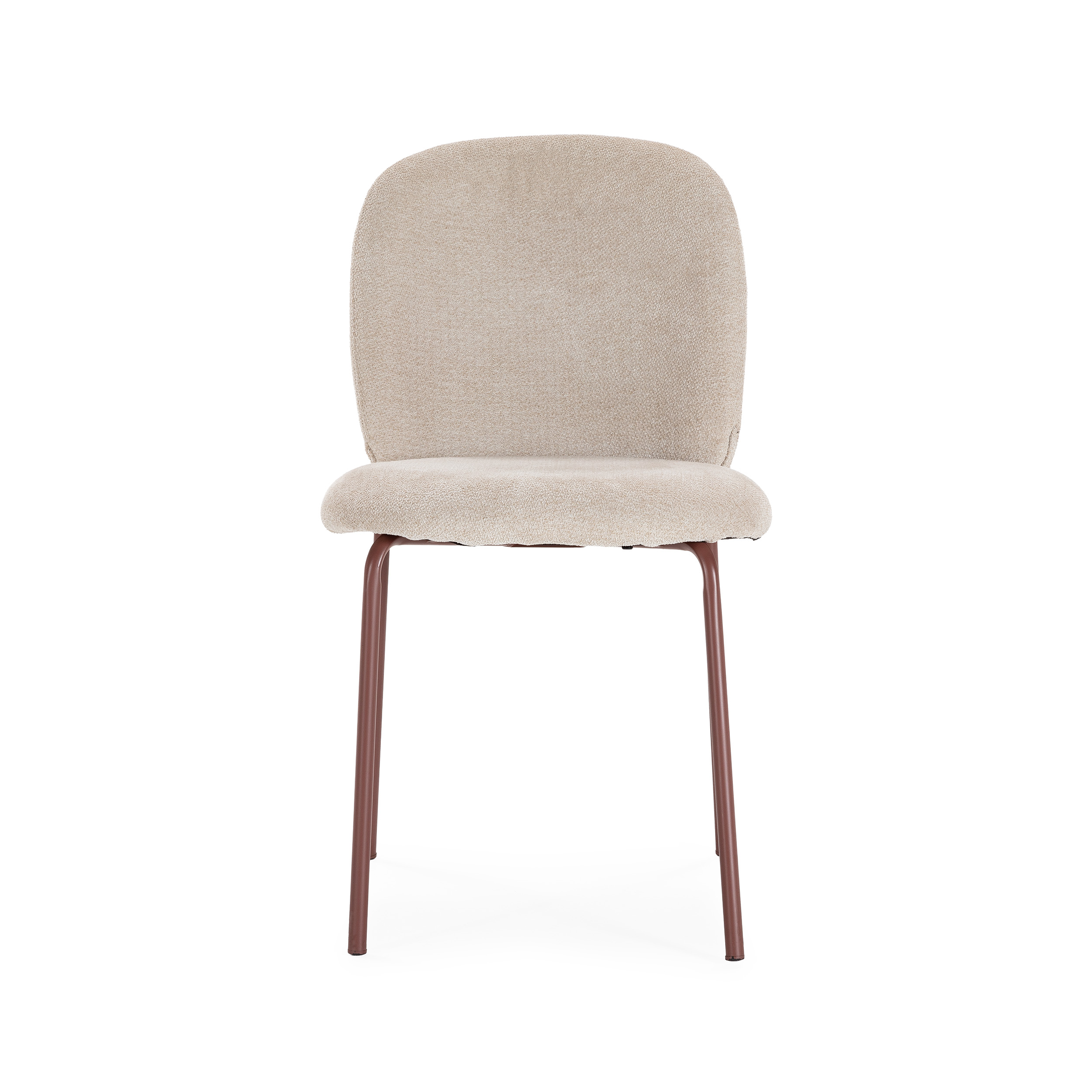 Silla comedor textil y estructura metálica en terracota colección daia