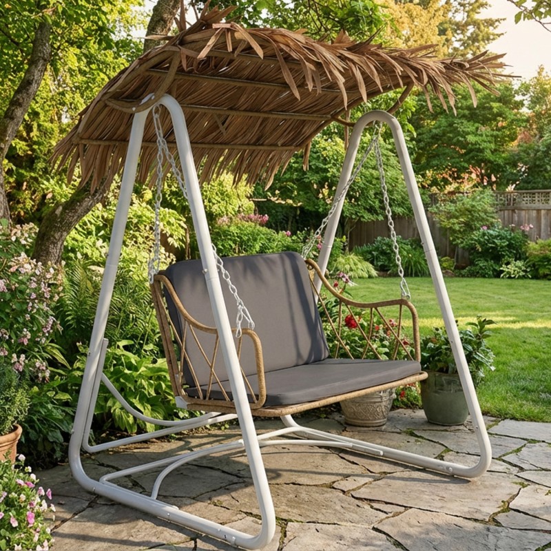 Columpio para Jardín en acero blanco colección outdoor Artisa