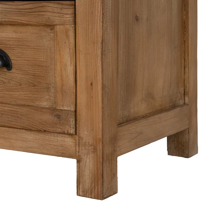 Cómoda de 6 cajones en madera tiradores metálicos en color negro