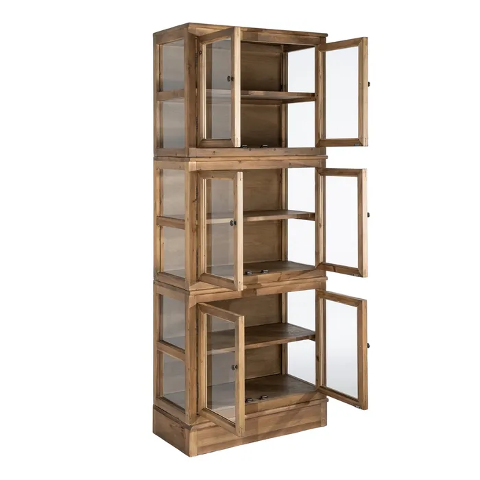 Vitrina modular disponible en 2 medidas en madera y zócalo