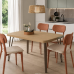 Mesa de comedor de fabricación española con acabados personalizables disponible en Artisa.