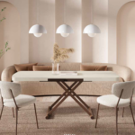 Mesa de comedor de fabricación española con acabados personalizables disponible en Artisa.