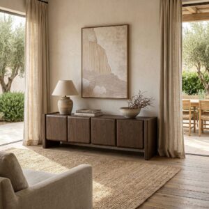 La colección Gio combina diseño contemporáneo, elegancia y funcionalidad para crear espacios únicos. Compuesta por mueble TV, aparadores de 3 y 4 puertas y aparador alto de 4 puertas, destaca por sus líneas limpias, gran capacidad de almacenamiento y acabados que aportan calidez y estilo a cualquier hogar. Una propuesta perfecta para quienes buscan un salón actual, práctico y lleno de personalidad.