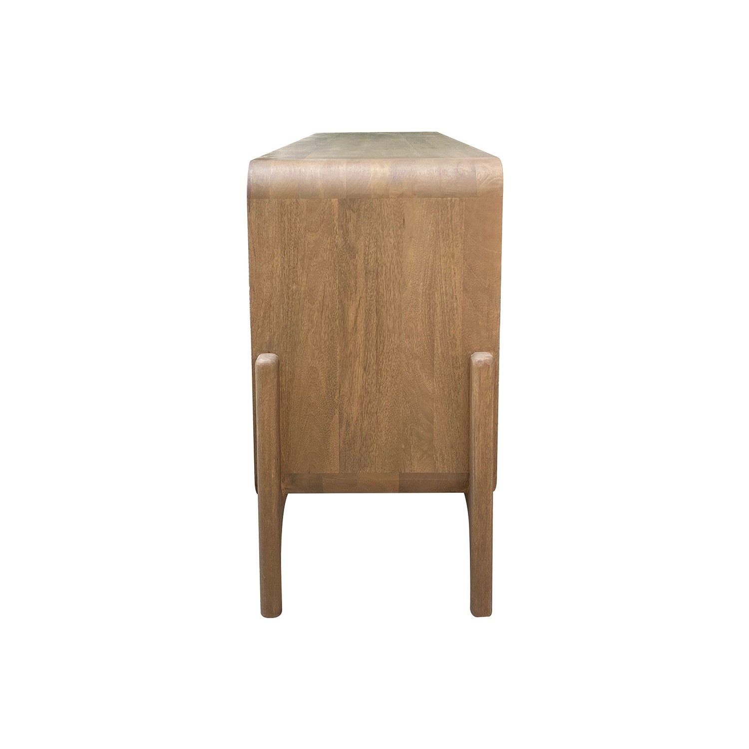 Aparador de la colección Artisa fabricado en madera de mango con puertas de piedra natural, patas altas y diseño contemporáneo. Disponible junto con mueble TV y estantería en dos acabados de armazón para crear un salón elegante y acogedor.