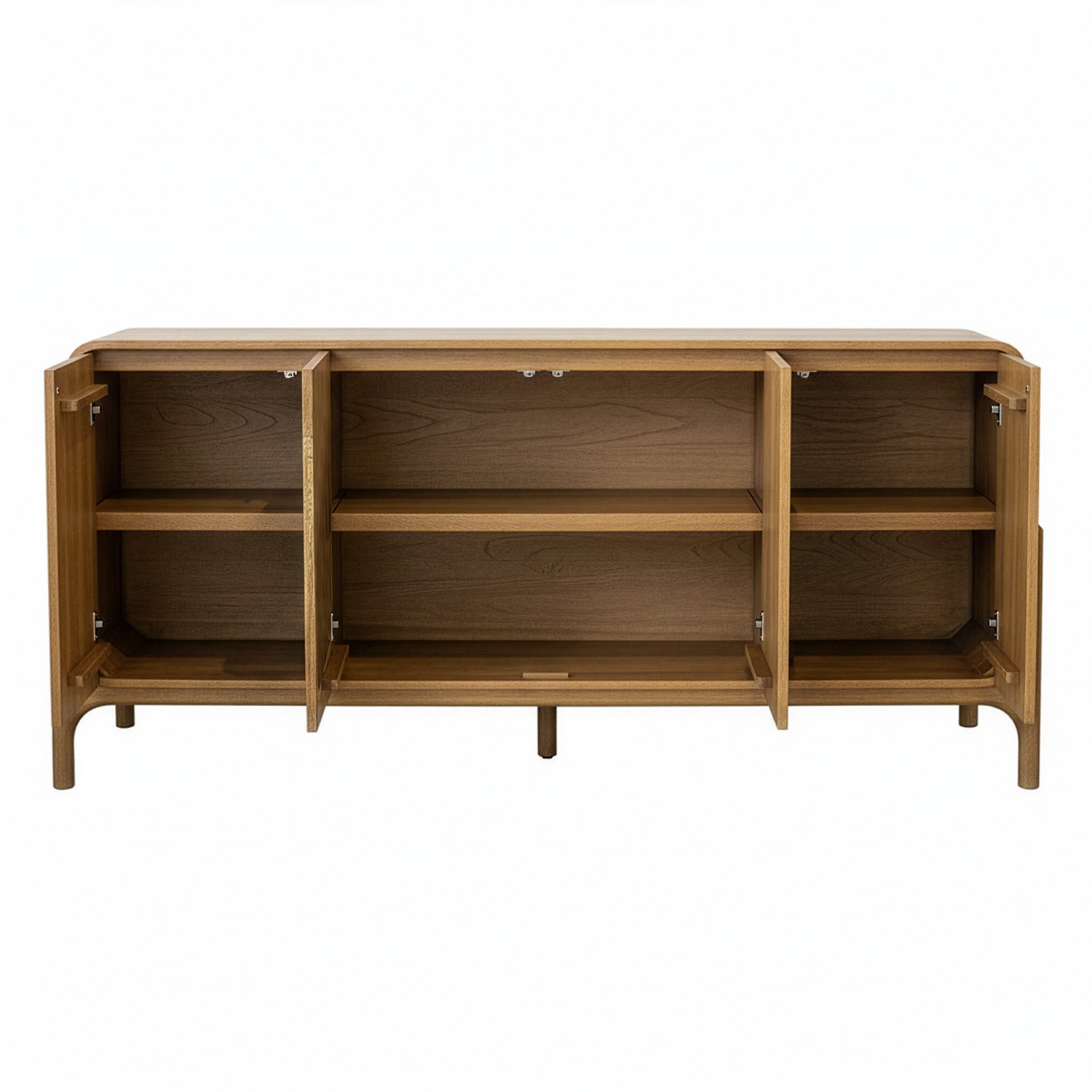 Aparador de la colección Artisa fabricado en madera de mango con puertas de piedra natural, patas altas y diseño contemporáneo. Disponible junto con mueble TV y estantería en dos acabados de armazón para crear un salón elegante y acogedor.
