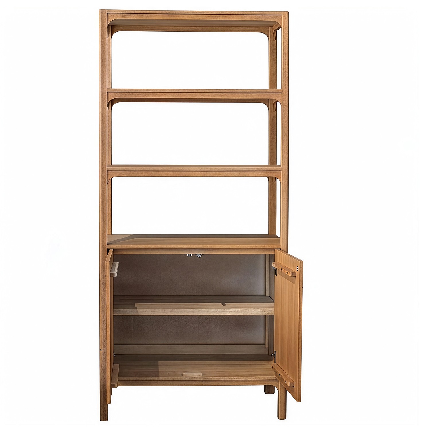 Estantería de la colección Artisa fabricado en madera de mango con puertas de piedra natural, patas altas y diseño contemporáneo. Disponible junto con mueble TV y estantería en dos acabados de armazón para crear un salón elegante y acogedor.
