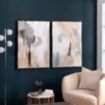 Este set de 2 cuadros pintados al óleo con relieve es una pieza decorativa elegante y sofisticada, ideal para aportar estilo y personalidad a cualquier espacio