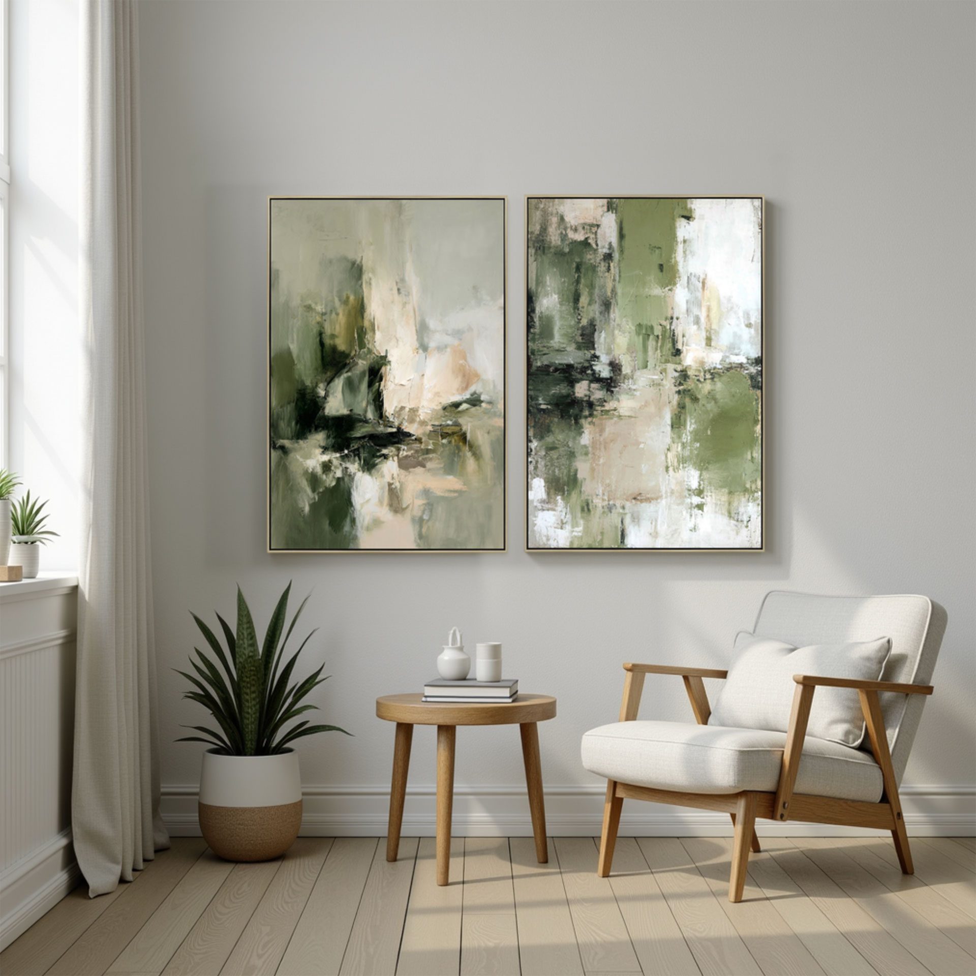 Este set de 2 cuadros pintados al óleo con relieve es una pieza decorativa elegante y sofisticada, ideal para aportar estilo y personalidad a cualquier espacio
