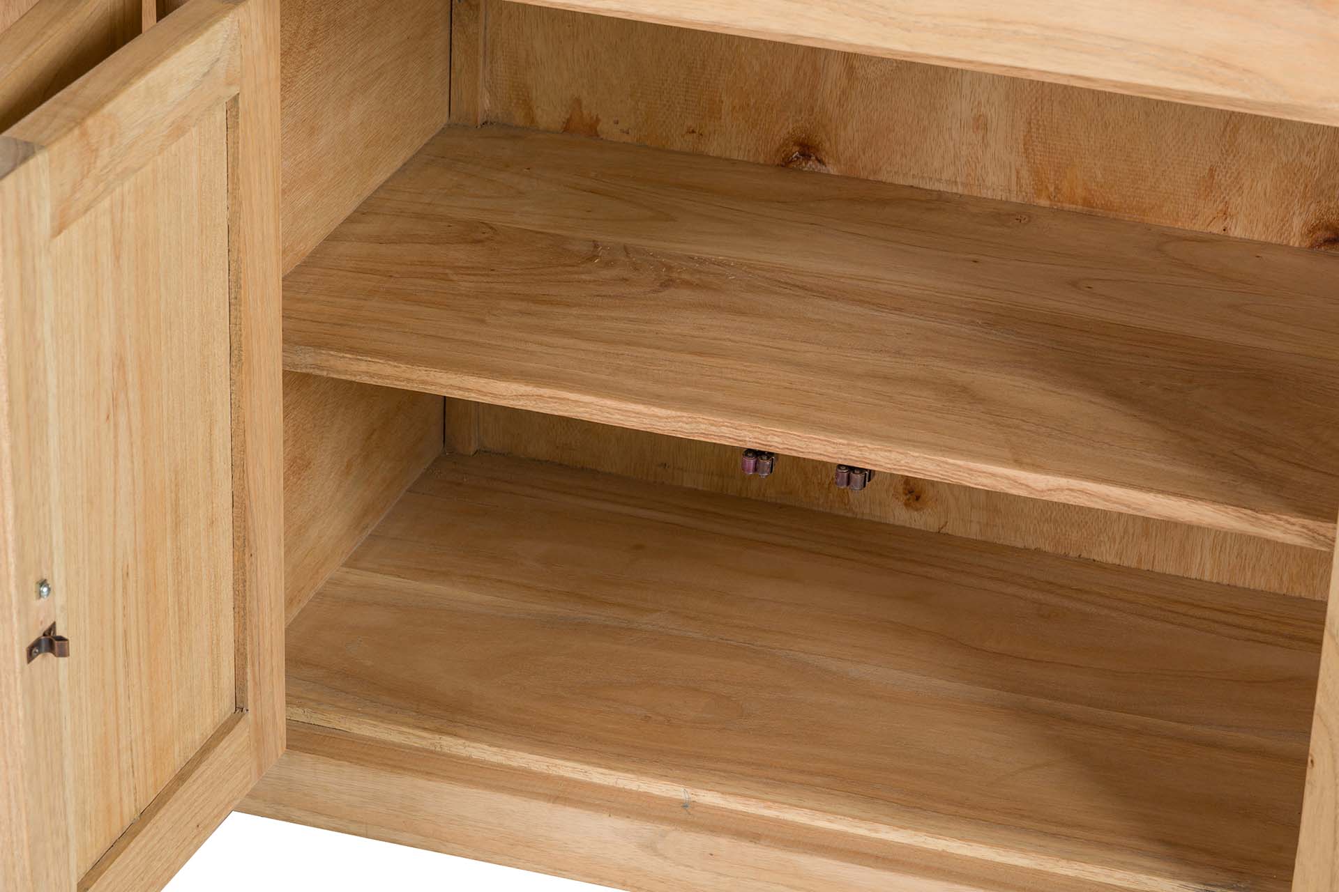 Aparador natural en madera con 4 puertas y 2 cajones