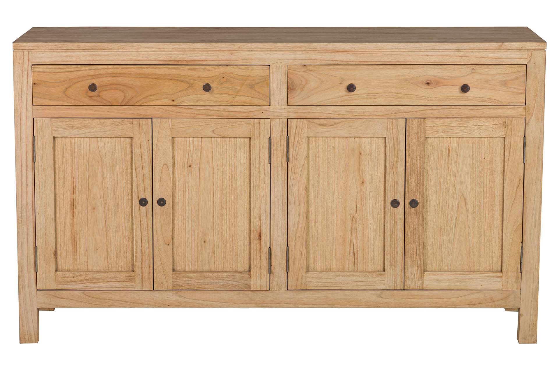 Aparador natural en madera con 4 puertas y 2 cajones