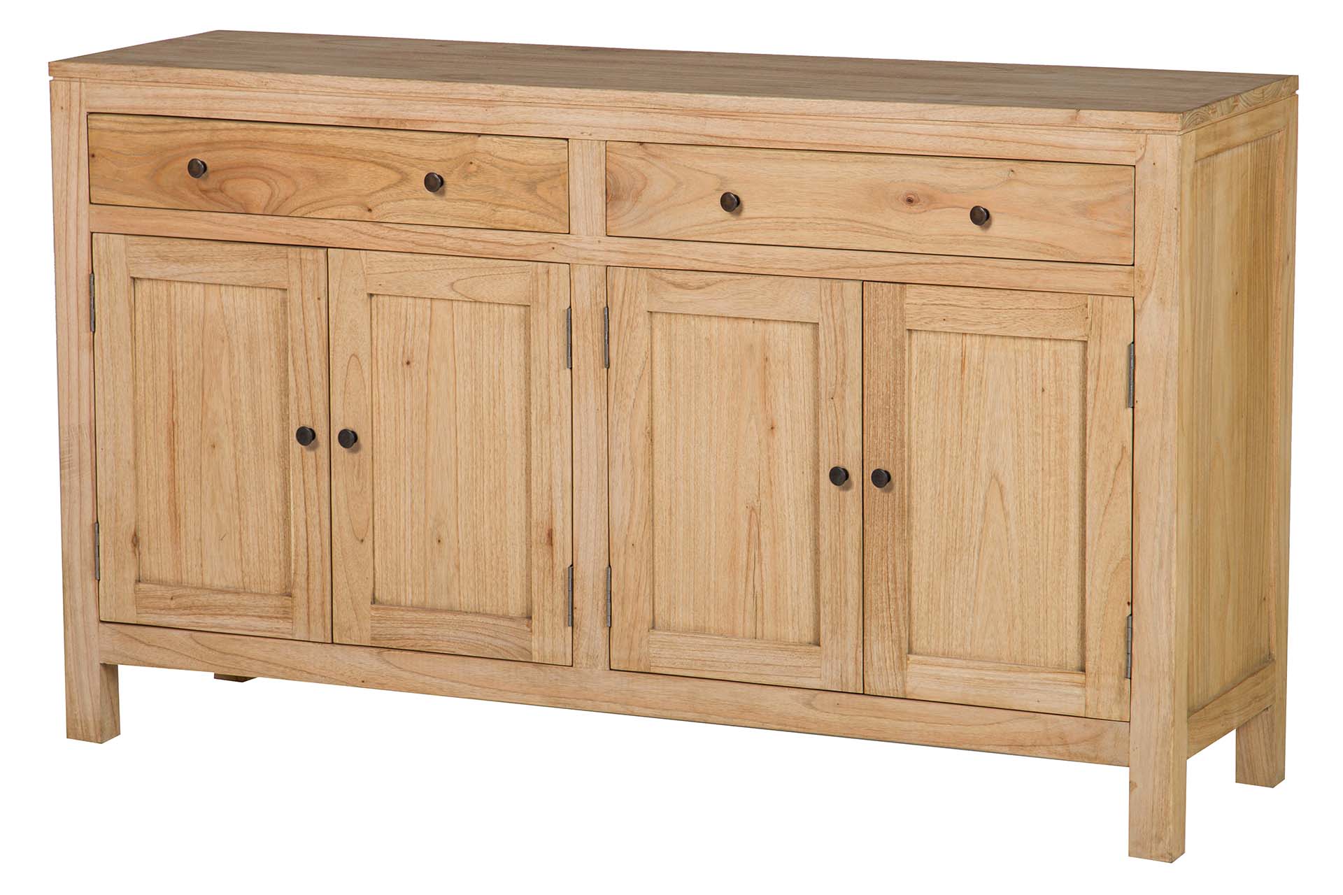 Aparador natural en madera con 4 puertas y 2 cajones