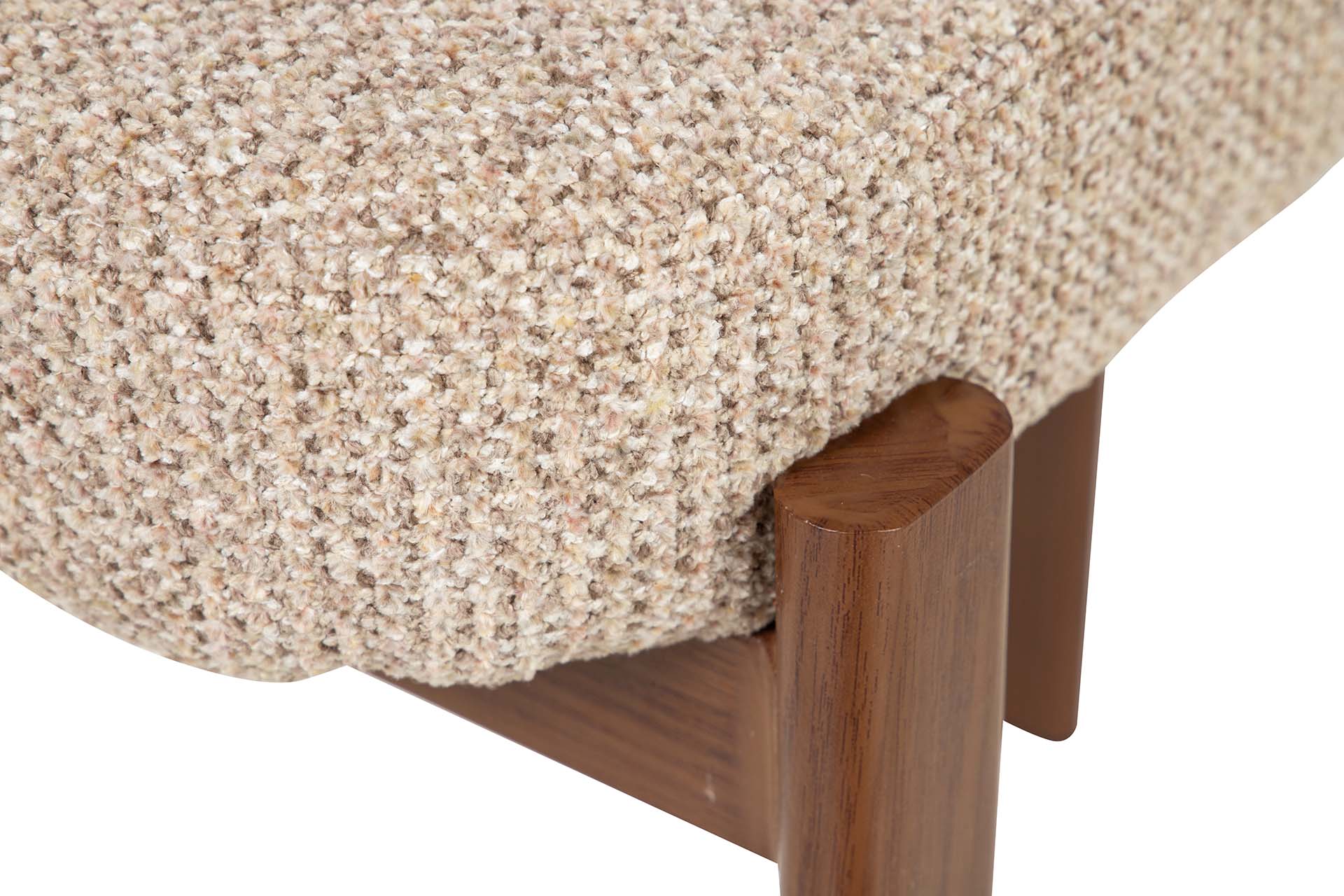 Silla de comedor con base metálica efecto nogal y tapizado