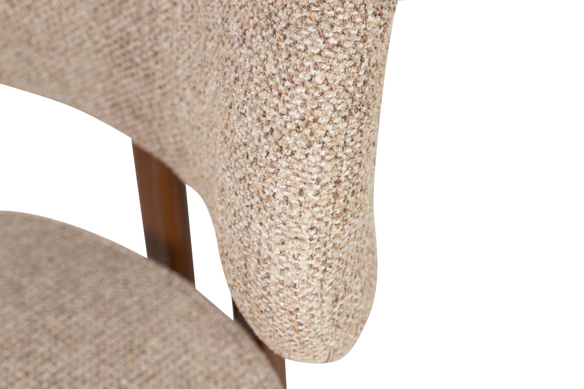 Silla de comedor con base metálica efecto nogal y tapizado
