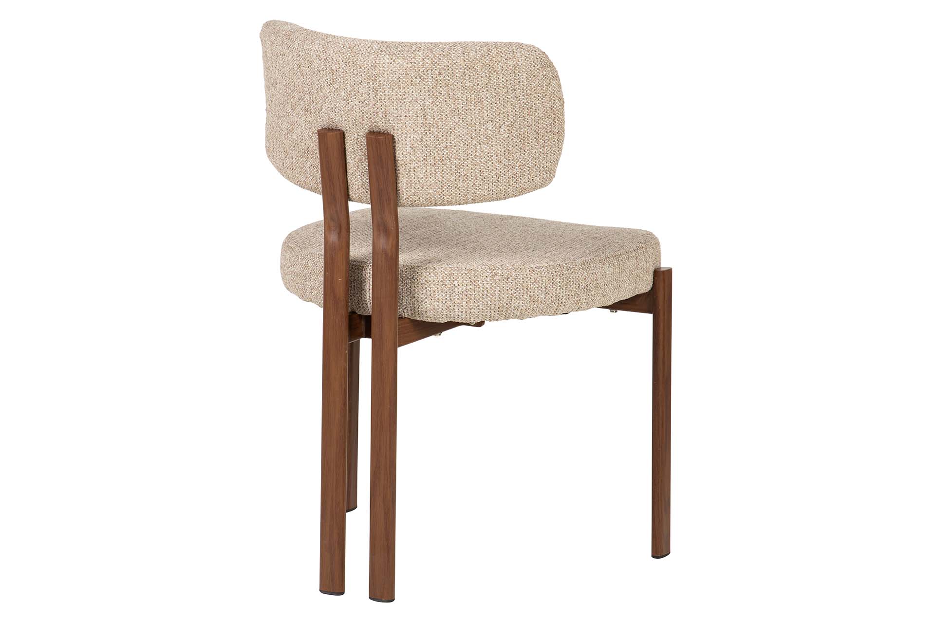 Silla de comedor con base metálica efecto nogal y tapizado