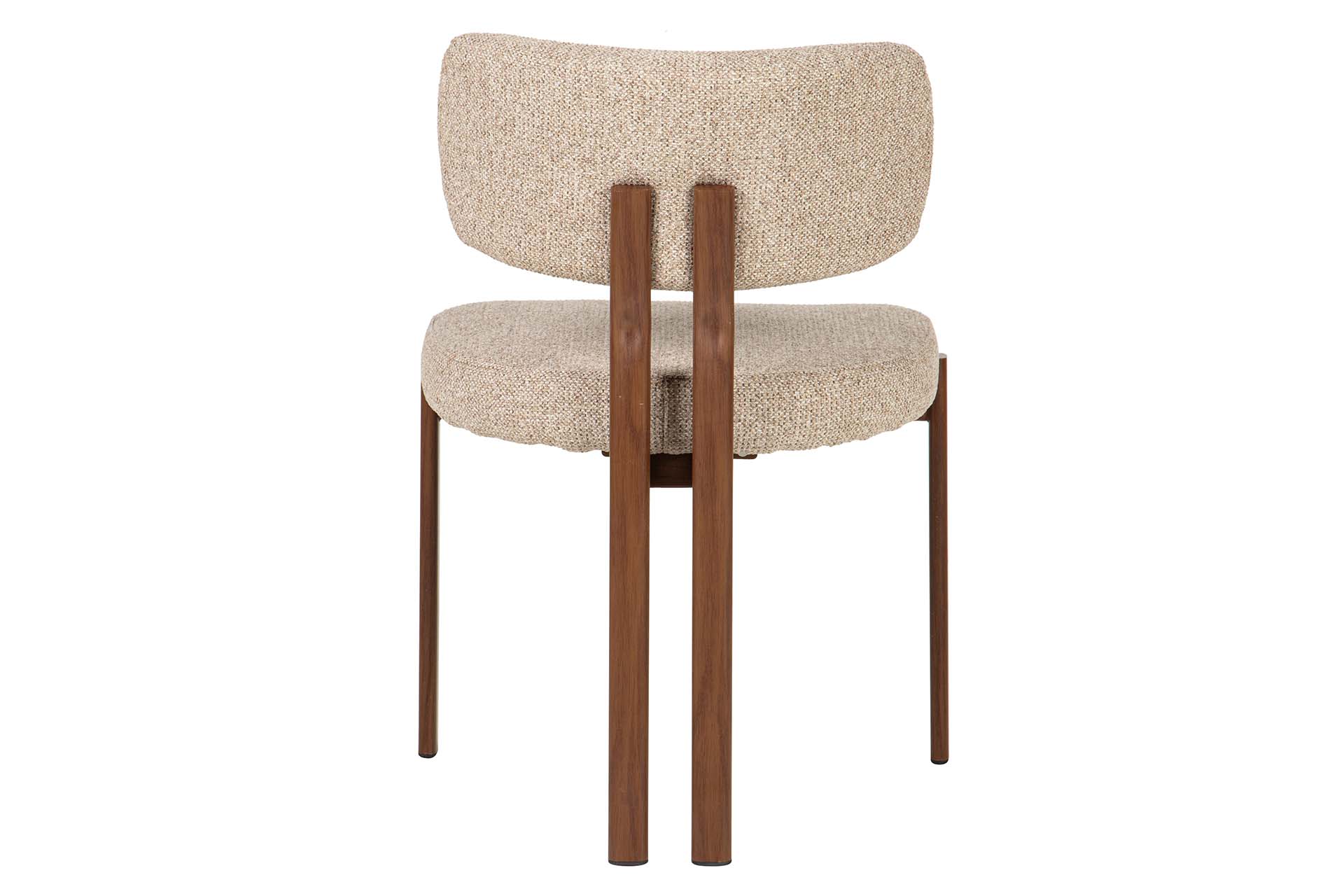 Silla de comedor con base metálica efecto nogal y tapizado