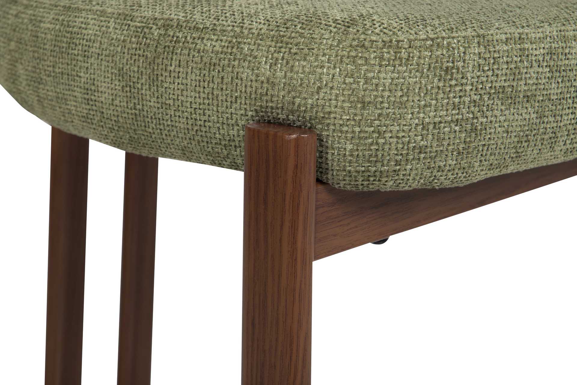 Silla de comedor con base metálica efecto nogal y tapizado