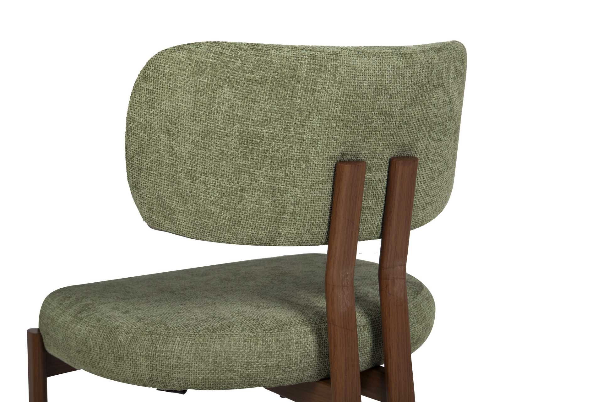 Silla de comedor con base metálica efecto nogal y tapizado