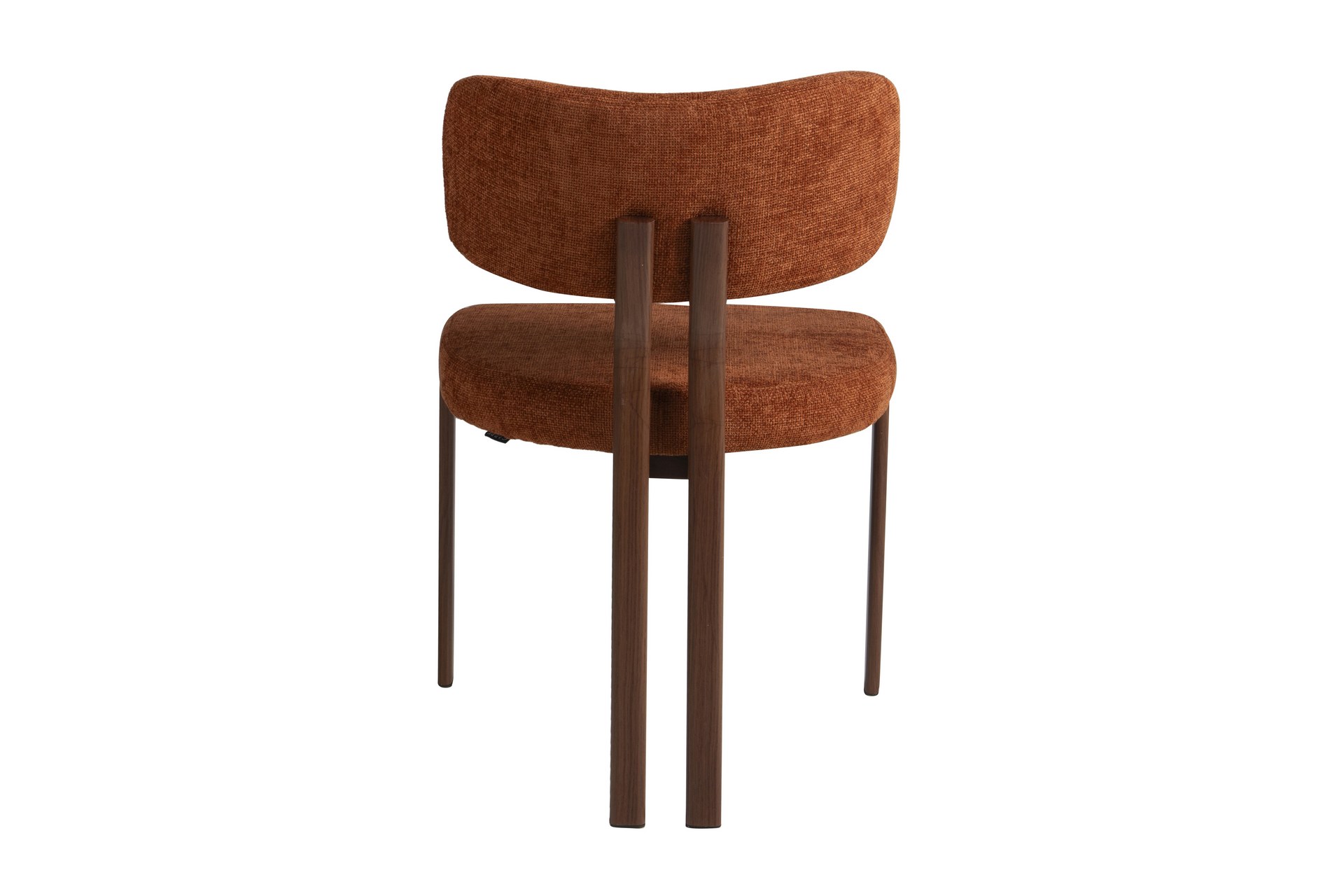 Silla de comedor con base metálica efecto nogal y tapizado