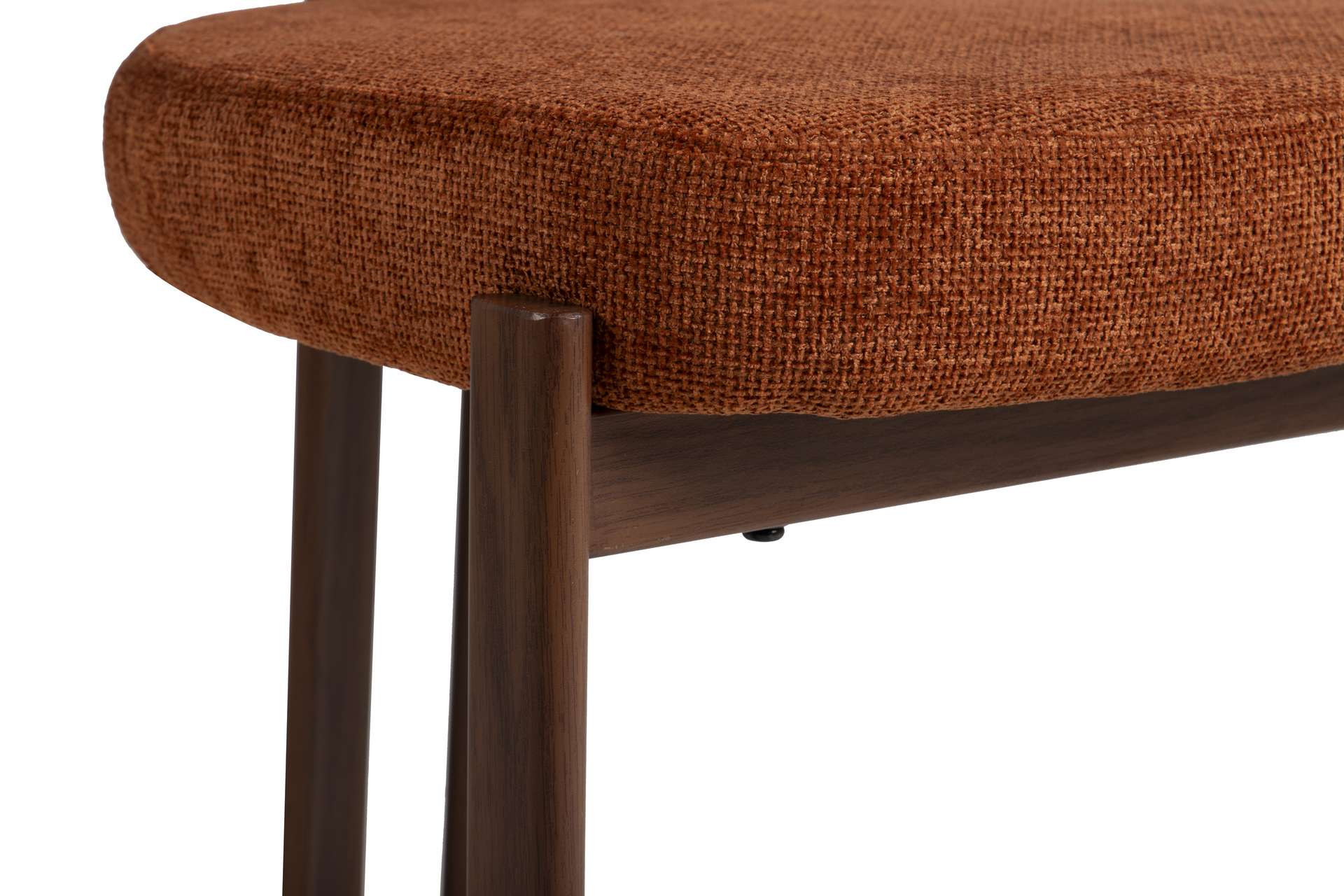 Silla de comedor con base metálica efecto nogal y tapizado