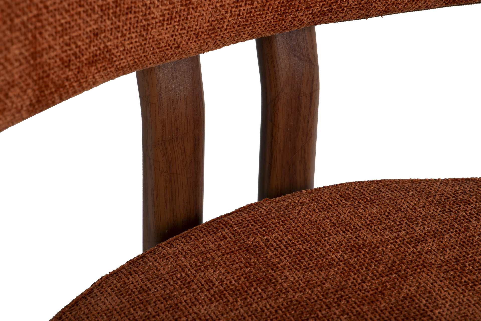 Silla de comedor con base metálica efecto nogal y tapizado