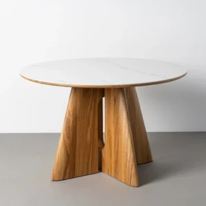 Mesa de Comedor Redonda Fija con Tapa Cerámica Ø120