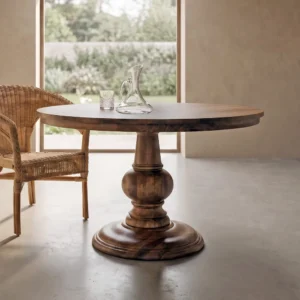 Mesa de Comedor Redonda Fija en madera de mango Ø120