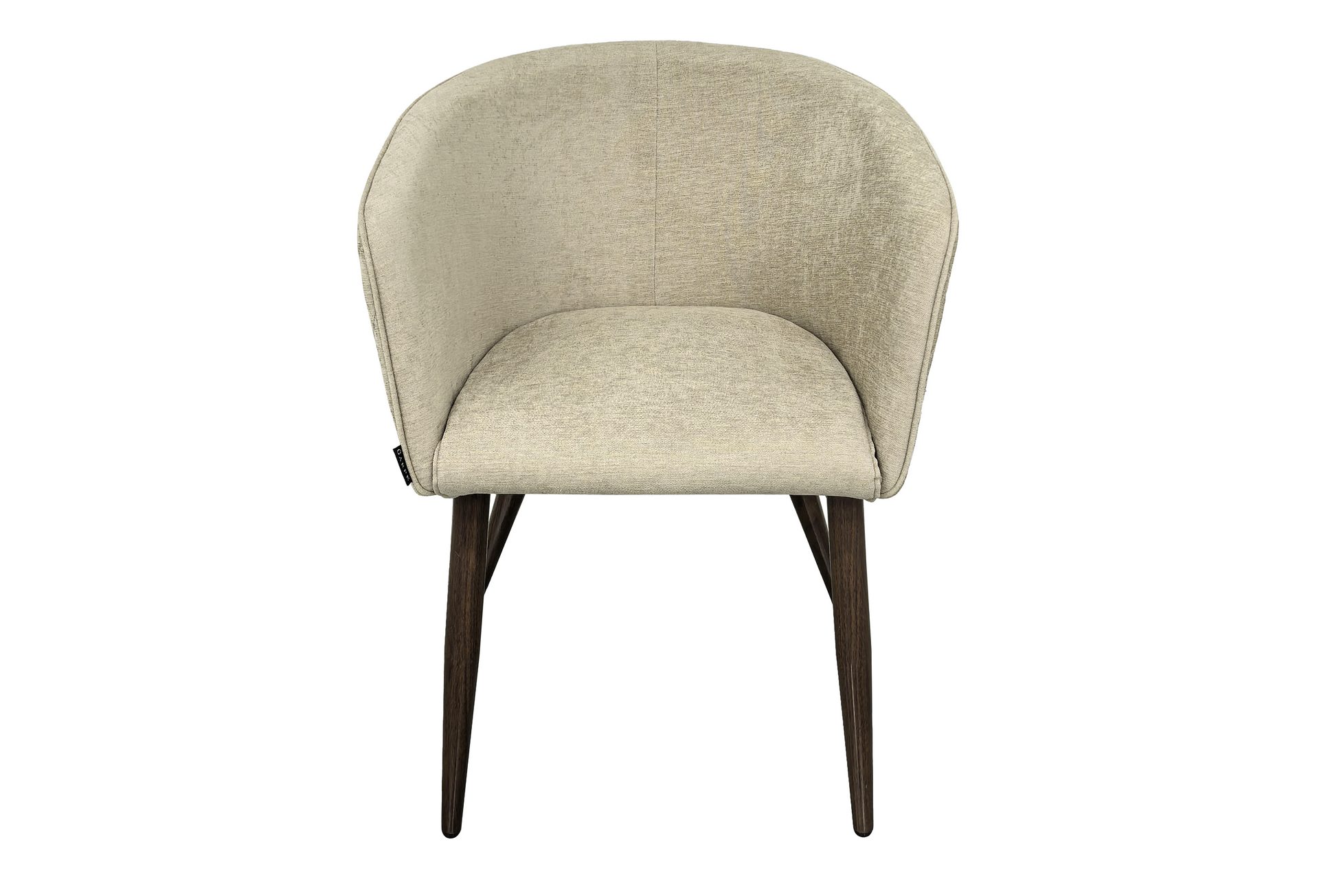 Silla de comedor con base metálica efecto nogal y tapizado