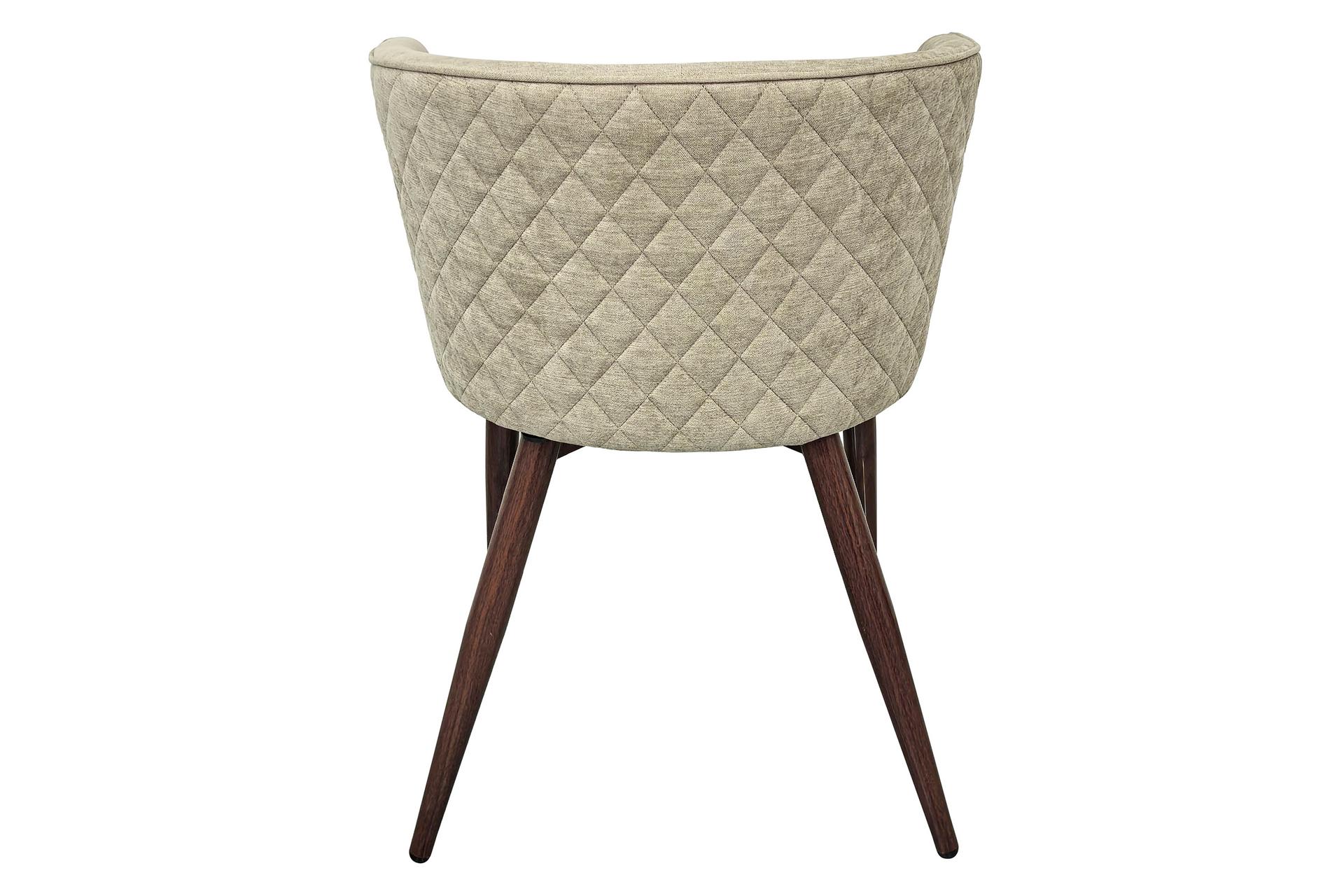 Silla de comedor con base metálica efecto nogal y tapizado