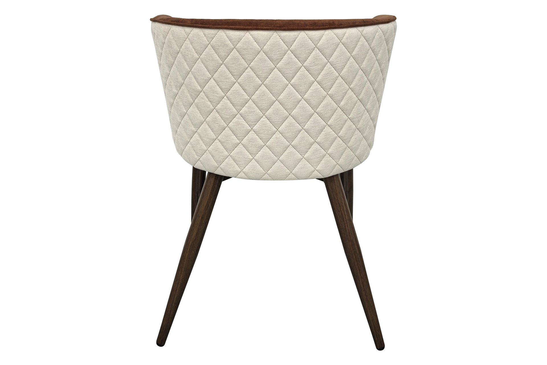 Silla de comedor con base metálica efecto nogal y tapizado rojo