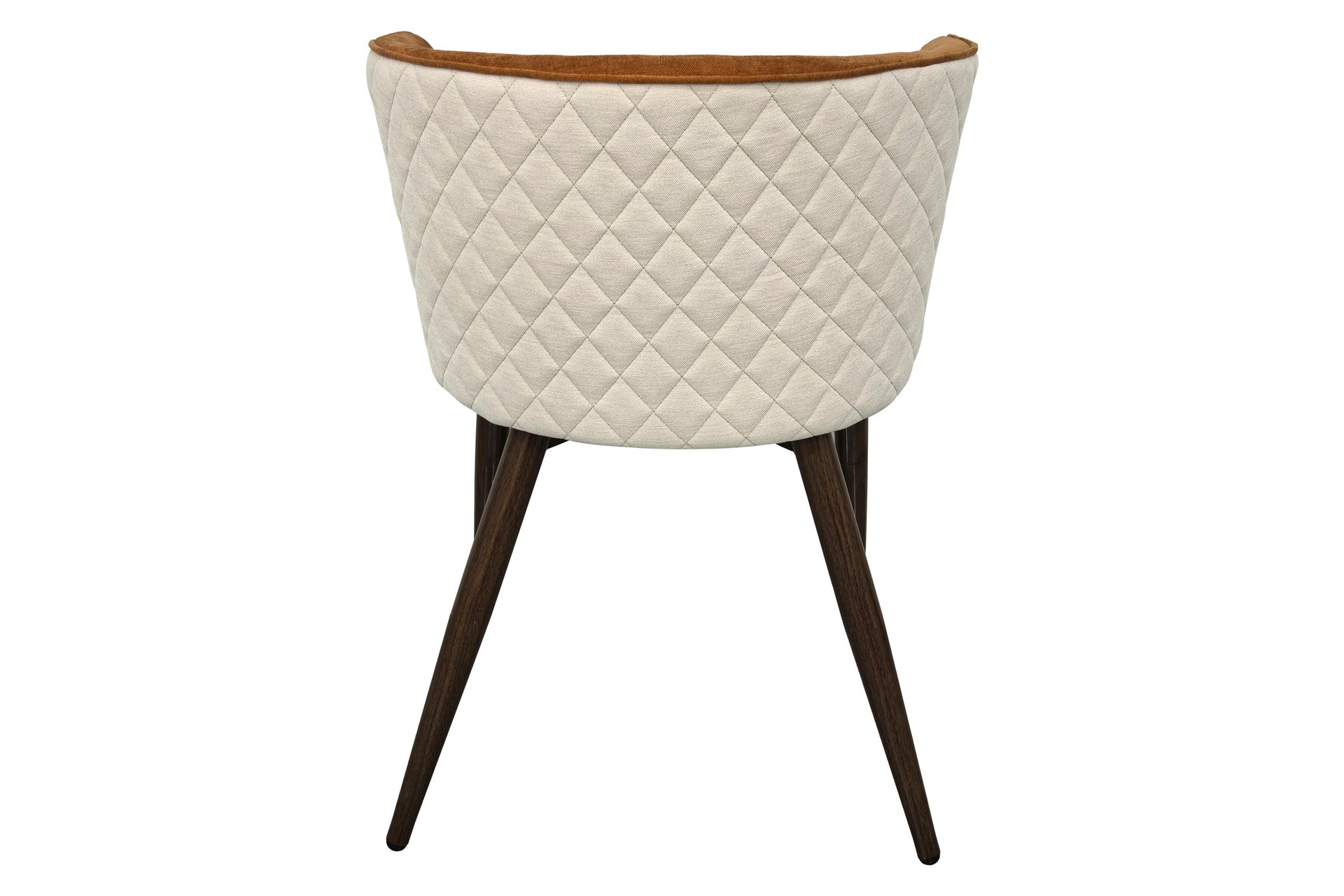 Silla de comedor con base metálica efecto nogal y tapizado naranja