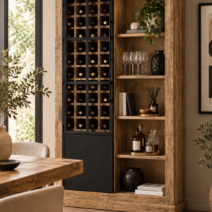 Vitrina de Madera con Botellero y Estantes Artisa hogar