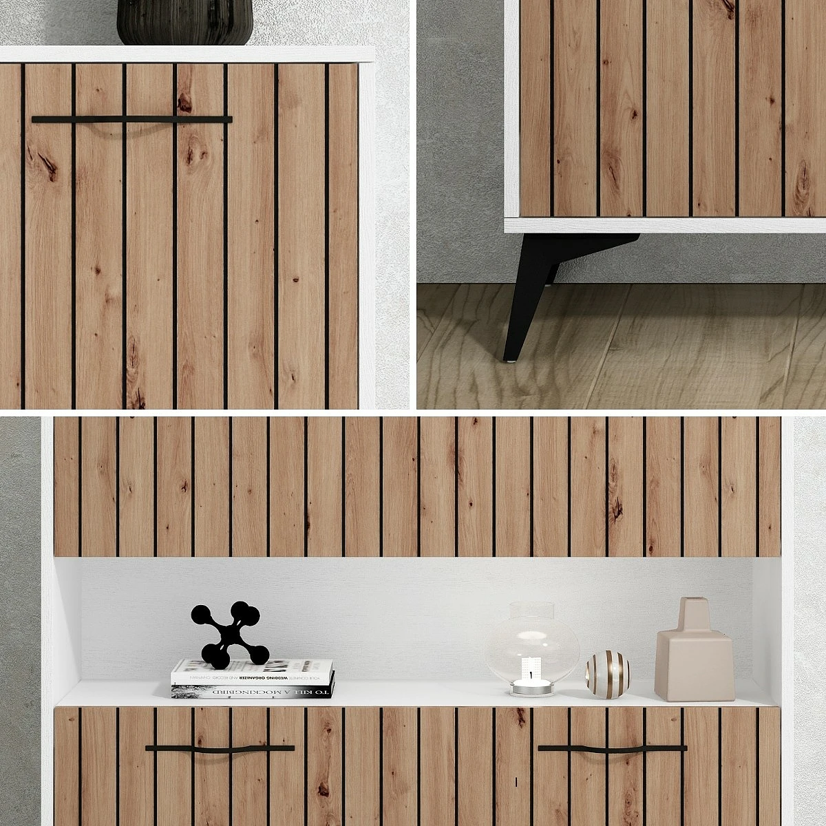 Mueble 313 Artisa detalle, zapatero, hueco y patas