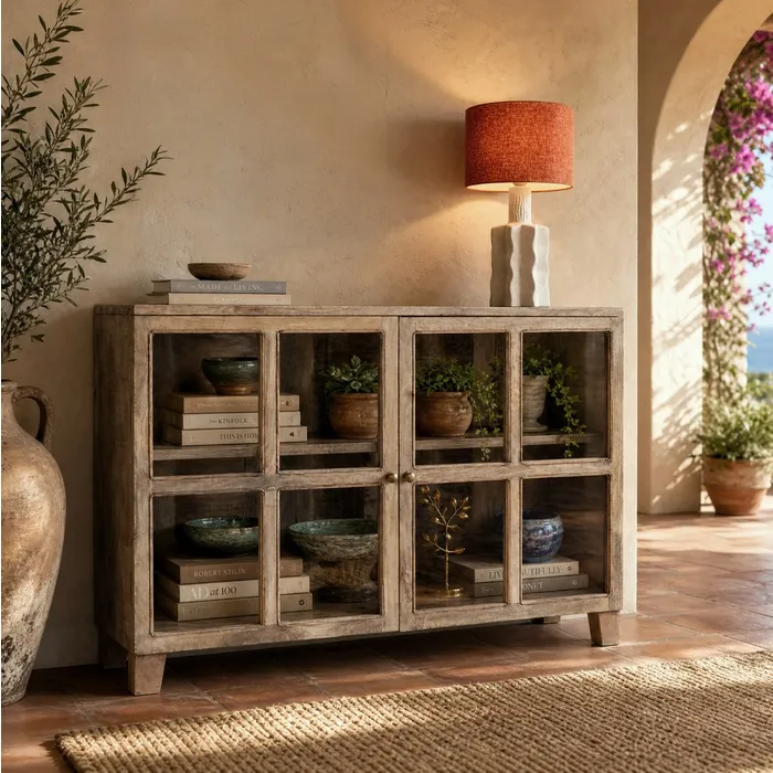 Vitrina Blanco Rozado Madera Artisa Hogar