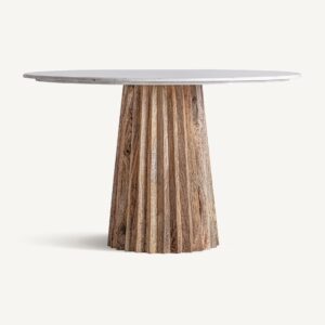 Mesa Redonda Escultural Plissé Wood